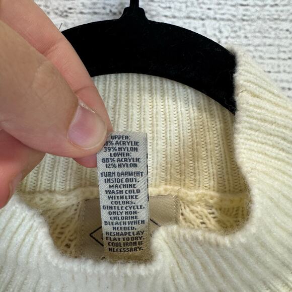 St. John's Bay Plus Size Cream & Blue Mock Neck Sweater Size XXL - Picture 5 of 6